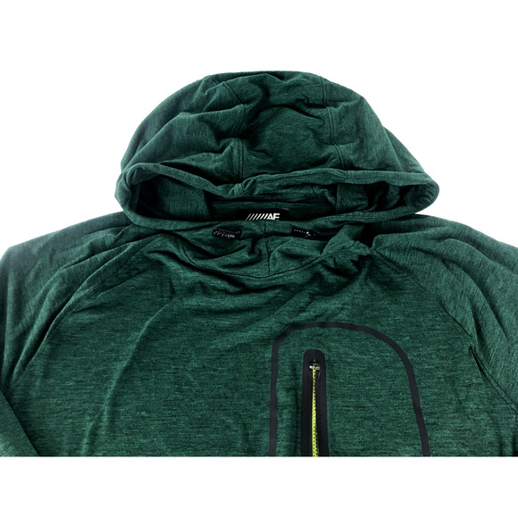 Amercian Eagle Outfitters Men's Flex Hoodie Large Green Pullover Kangaroo Pocket - Picture 2 of 11